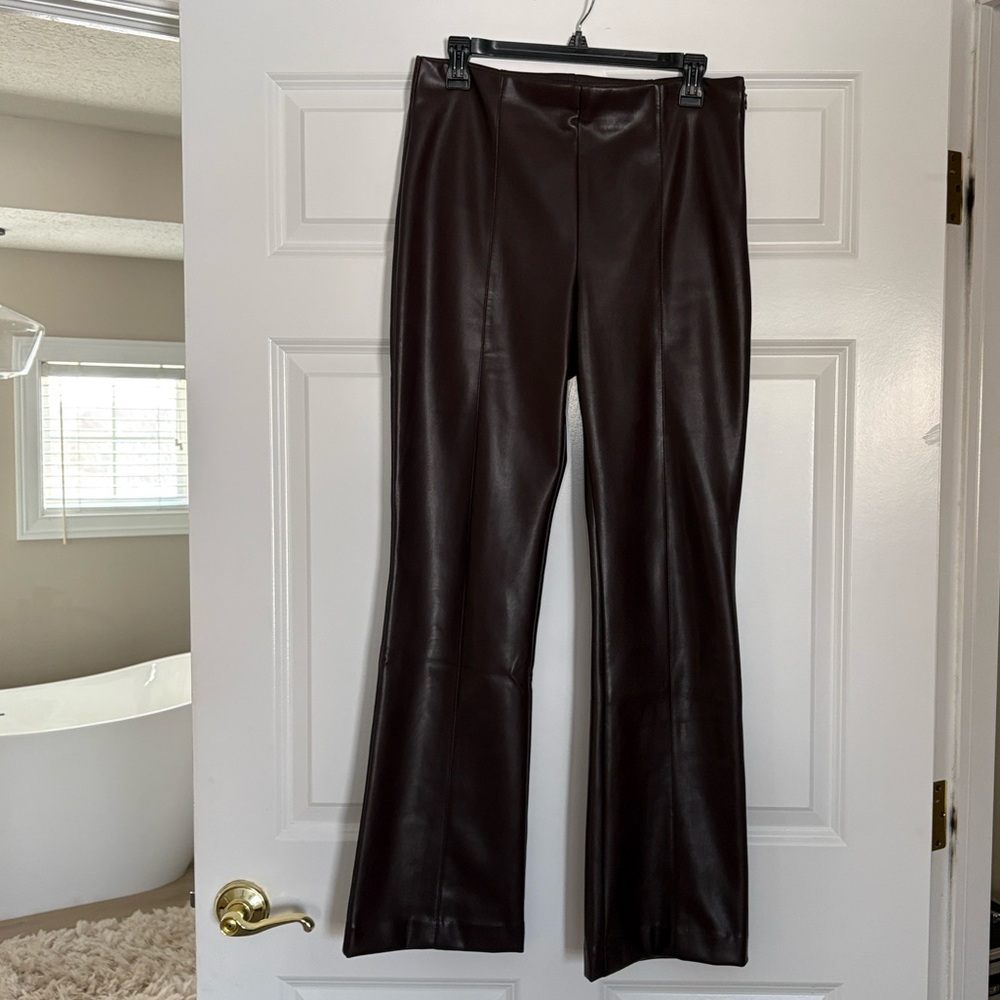 Chocolate Brown Ann Taylor Faux Leather pants